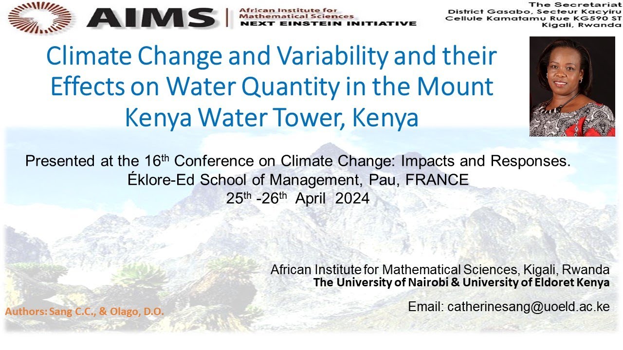 Climate Change and Variability and Their Effects on Water Quantity in ...