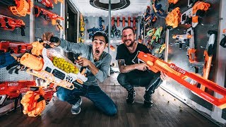 NERF WAR INSIDE WORLDS LARGEST $45,000.00 FORTRESS with Zach King!