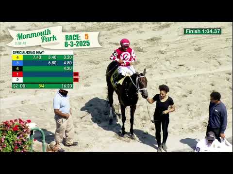 video thumbnail for MONMOUTH PARK 08-03-2025 RACE 5