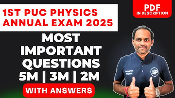 1ST PUC PHYSICS IMPORTANT QUESTIONS WITH ANSWERS | PUC 1 ANNUAL EXAM 2025 #1st_puc_physics_important