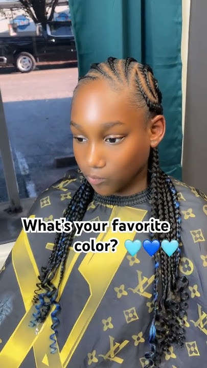  Cute braids | curly ends | blue braids 🩵💙 #subscribe #shorts #braids ...