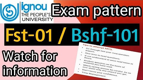 Fst ,bshf101 exam pattern september exam ||fst exam pattern || bshf101 exam pattern