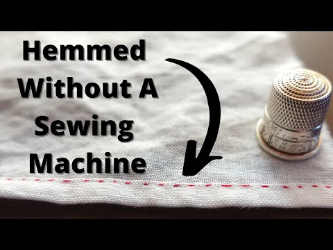 Using A Running Stitch To Hand Sew A Hem WITHOUT A Sewing Machine (RIGHT HANDED)