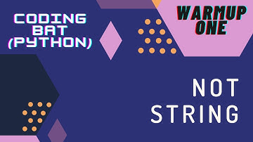 Not String - Coding Bat | Tamil Community