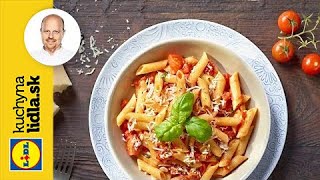 Penne s paradajkovou omáčkou a syrom Grana Padano | Roman Paulus | Kuchyňa Lidla