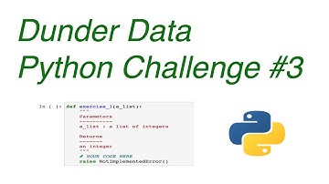 Dunder Data Python Challenge #3