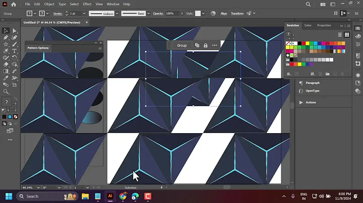 Geometric 3D Pattern with Basic Shapes in Illustrator