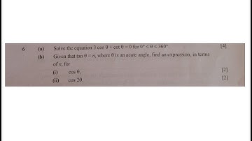 Additional Mathematics GCE Q6, 2024 P2 (Trigonometry)