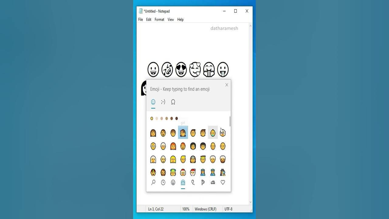 Shortcut key to Insert Emojis In Notepad Insert Emojis Anywhere In