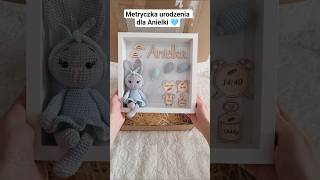 Metryczka urodzenia 🩵 #newbornkeepsake #prezent #metryczka #babyroomdecor #babyphotoframe #narodziny