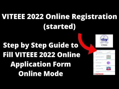 VITEEE 2022 Online Registration (started) - How to Register VITEEE 2022 Online Registration