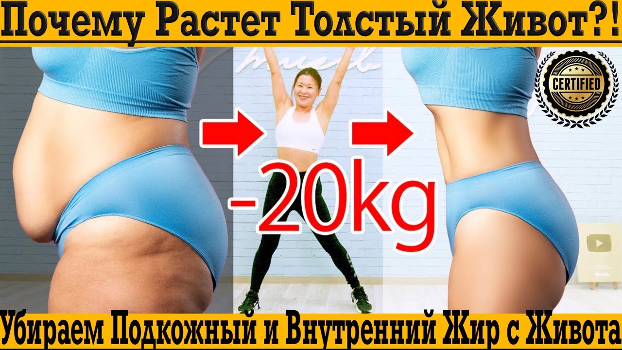 Почему растёт толстый живот?! Как убрать подкожный и внутренний жир с живота?!