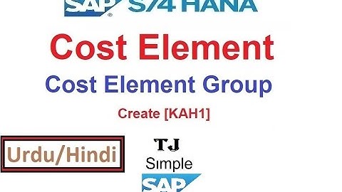 SAP-CO-CE- Create Cost Element Group in SAP S/4HANA [KAH1] - Urdu/Hindi