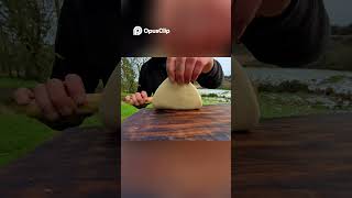 Winter Baking Bliss  Dough, Fire, and Snowy Scenery! #clips #wow #food #outdoors #yummy