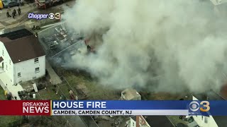 Massive fire destroys house in Camden
