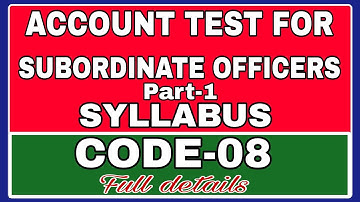 CODE 08 SYLLABUS DEPARTMENTAL TESTS