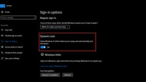 How to Enable Dynamic lock feature in Windows 10