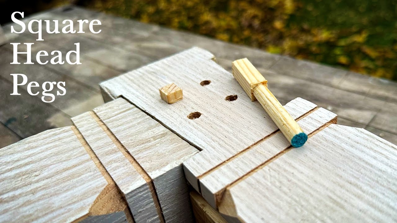 Making Square Headed Wooden Pegs Using Hand Tools - YouTube
