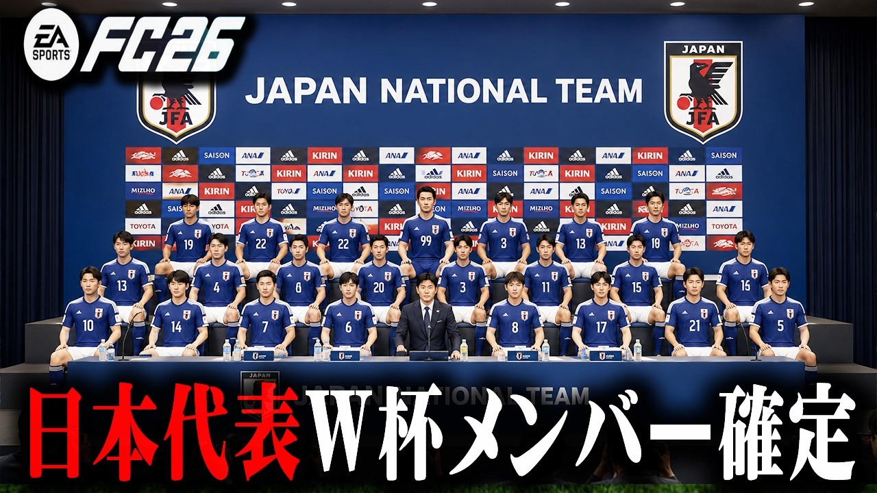 W杯メンバー決定。ついに日本人育成アカデミー創設後初のW杯へ【FC26】【キャリアモード】#04