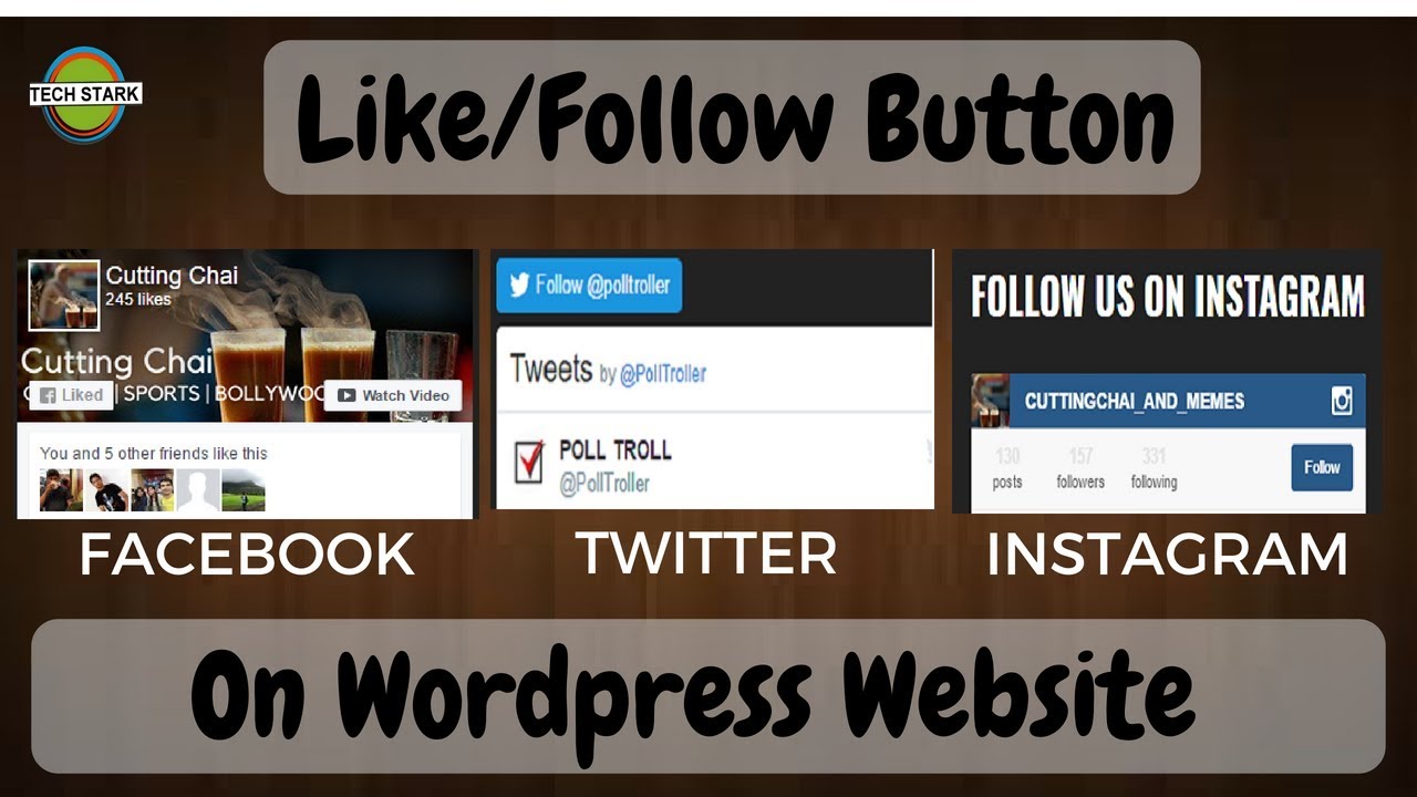 social media plugins on wordpress facebook twitter instagram - follo!   w us on instagram button facebook