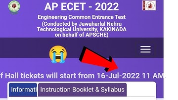 AP ECET 2022 HALL TICKETS POSTPONED | AVAILABLE TOMORROW