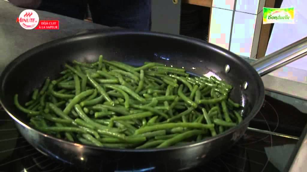 Minute® Green Beans in frying pan YouTube