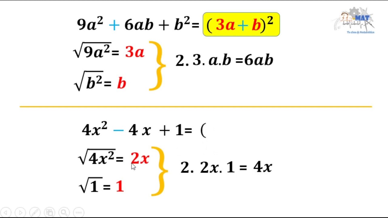 Trinomio Cuadrado Perfecto Youtube