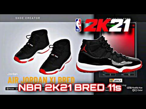 NBA 2K21 SHOE CREATOR - BRED JORDAN 11 