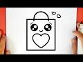 Cómo dibujar una BOLSA DE COMPRAS KAWAII