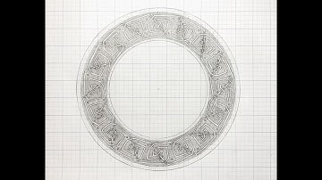 How to draw a round spiral knot border Part 4, extended