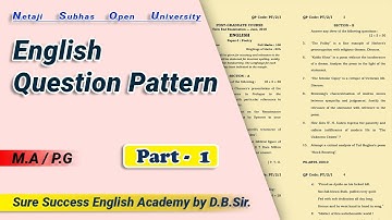 Question Pattern for M.A, Part-1 II NSOU II