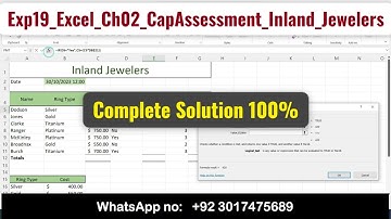 Exp19_Excel_Ch02_CapAssessment_Inland_Jewelers #InlandJewelers #Exp19ExcelInlandJewelers #excelch02