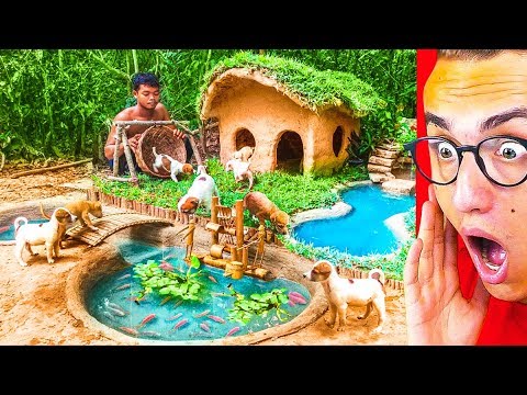 they-built-an-amazing-secret-primitive-house-for-puppies!
