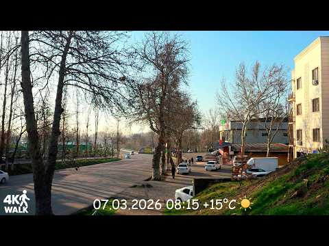 Город просыпается | Чирчик | 4-й микрорайон → Горпарк | Март 2026 | Walk(4K)