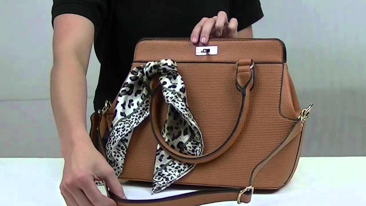 Ladies Tote Handbag with Scarf - AU0025 - YouTube