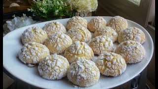 حلويات العيد 2021 / غريبية مشققة روووعة بالليمون   /حلويات جافة/ tasty recettes   gâteaux