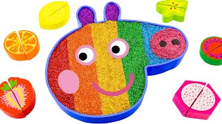 ASMR Video l Mixing All My Glitter Slime Into Rainbow Peppa Pig Bathtub | Making By YoYo