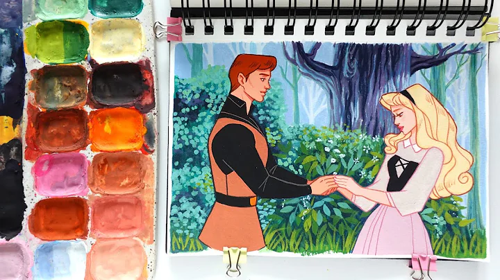 painting a scene from sleeping beauty  using stude...
