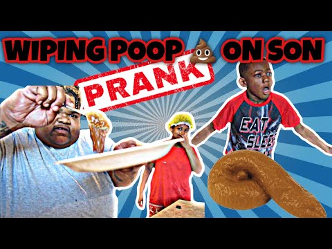 wiping-fake-poop-on-my-son-prank-(hilarious)