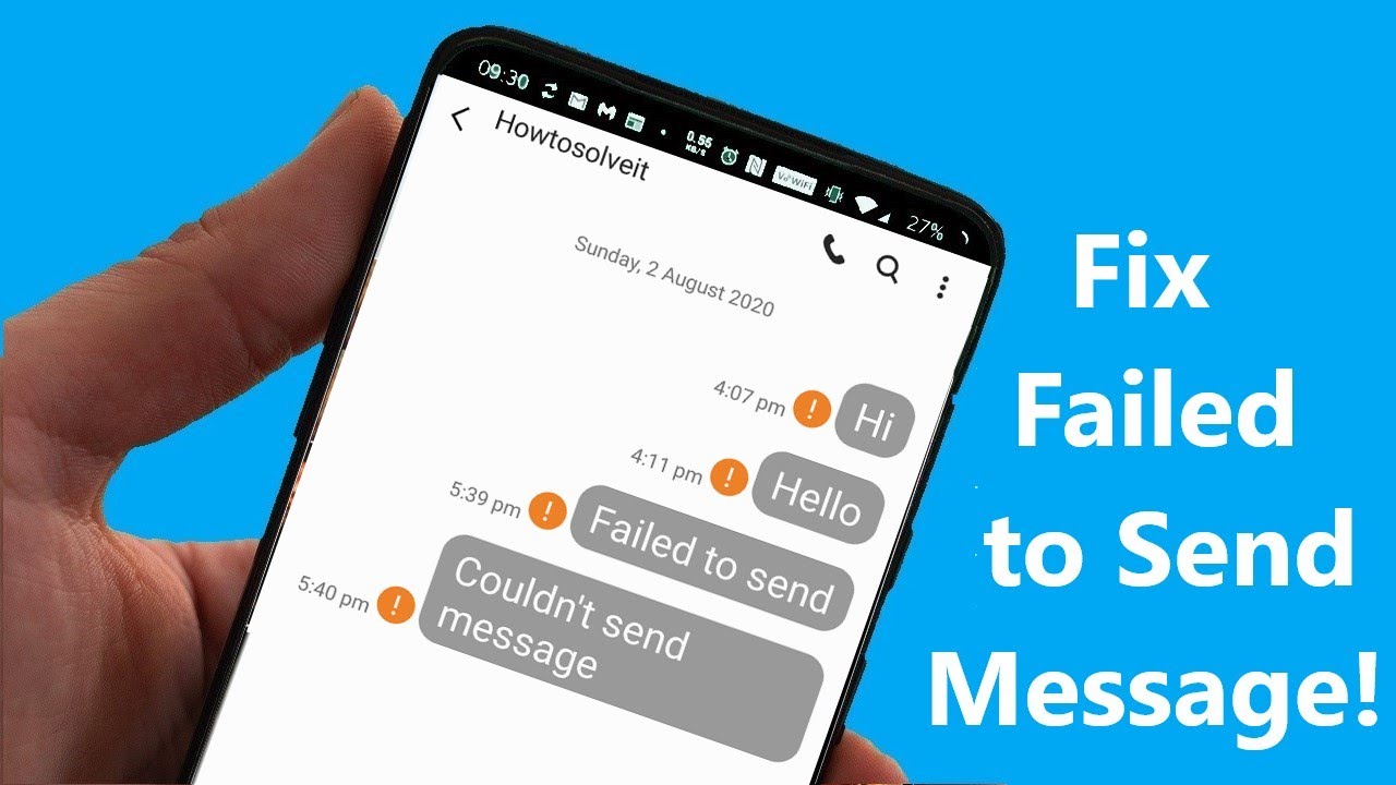 How To Fix Failed To Send Message In Your Phone Youtube
