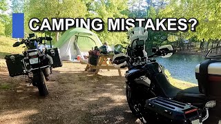 CAMPING ON A MOTORCYCLE | We'll Get it Right Someday! #MotorcycleTravel