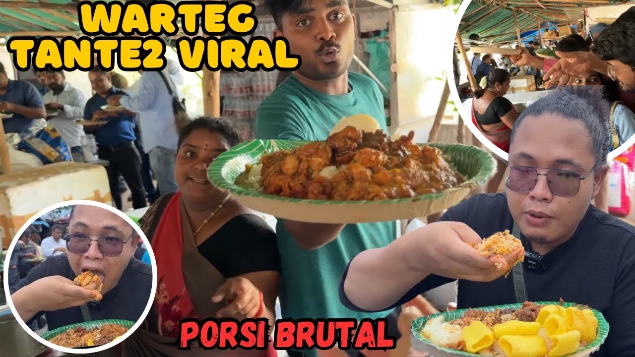 NYOBAIN WARTEG TANTE2 VIRAL DI INDIA!! PORSI SEGABAN HARGA GA SAMPE GOBAN!! NO KURSI!!