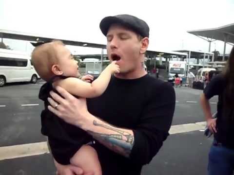 Corey Taylor And my Daughter Mercy Reign Obstoy Feb 2012 Brisbane soundwave Slipknot