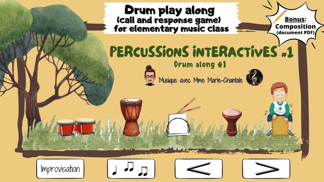 Affiche Éducative  Percussion Instruments Affiche Musique de