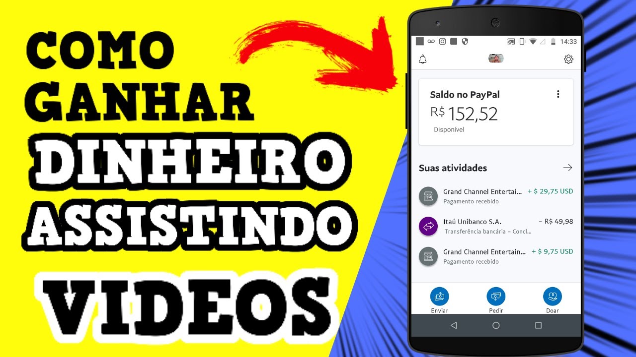 SAIU! NOVO APP PARA GANHAR DINHEIRO ASSISTINDO VIDEOS  PAYPAL SUPER RENDA EXTRA!!