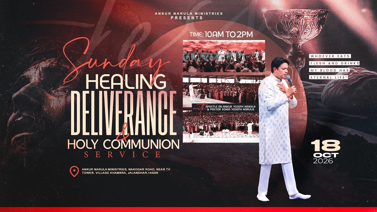 🍷🍞SUNDAY HEALING, DELIVERANCE & HOLY COMMUNION MEETING🍷🍞। 18-10-2026 #live @AnkurNarulaMinistries