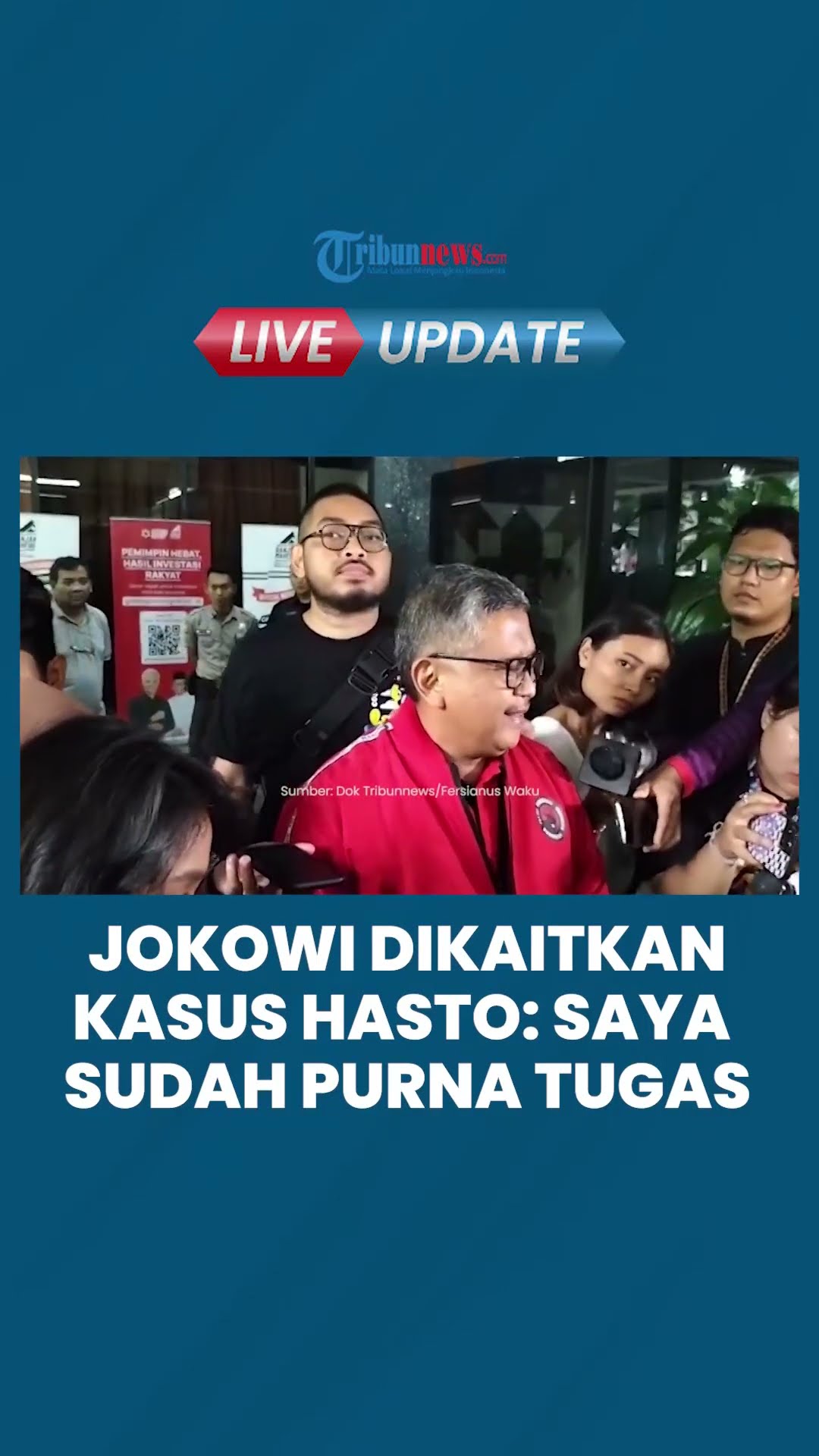 Reaksi Jokowi Dikaitkan dengan Kasus Hasto Kristiyanto Jadi Tersangka KPK: Saya Sudah Purna Tugas