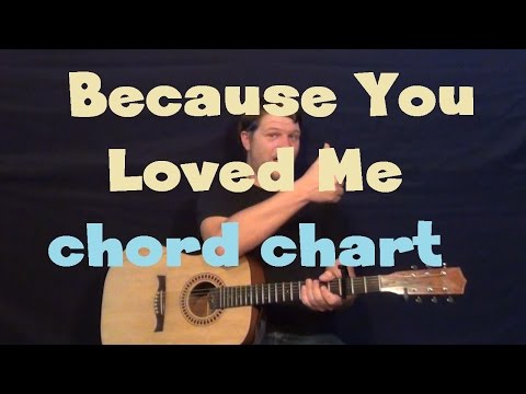 Because You Loved Me (Celine Dion) Guitar Chord Chart - Capo 1st Fret - Acoustic Instrumental