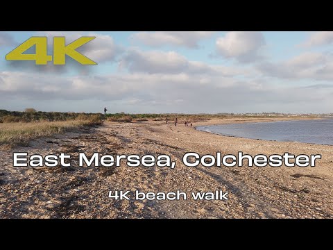 🇬🇧 East Mersea Colchester Essex UK | 4K UHD Beach Walking Video ⛅️