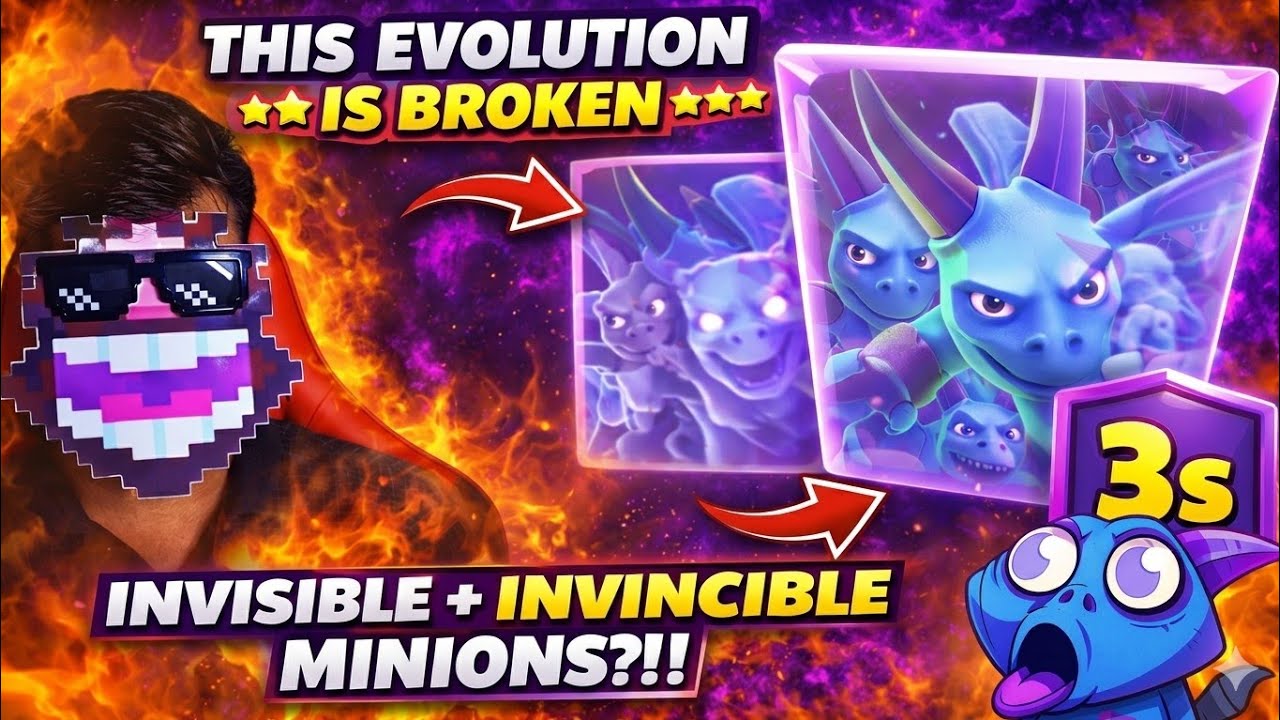 New Evolution Minion Horde 🥀 #clashroyale #newevolution #evolutionminionhorde